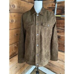 Jeremiah Suede Trucker Jacket Men’s M Chocolate Brown